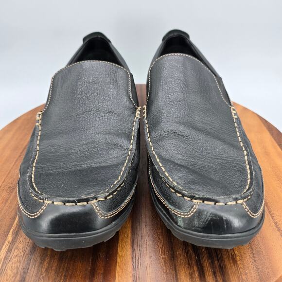 Cole Haan Shoes Mens 14 M Black Leather Tucker Venetian Moc Toe Casual Loafers - Picture 2 of 9
